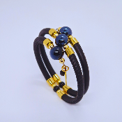 Bracelet - CLÉOPATRE- Noir - perles noires 