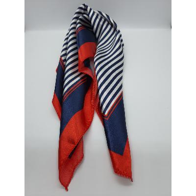 Foulard Marin à Bord Rouge