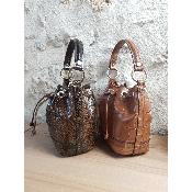 Sac à main cuir véritable - Uzume - Cognac