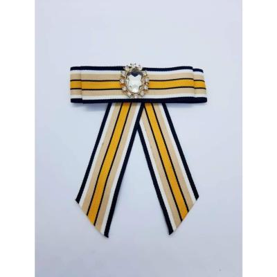 Broche Jaune Rayée fait main