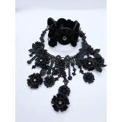 Collier en cuir noir Capucine 