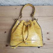 Sac à main cuir véritable - Uzume - Jaune