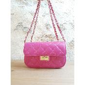 Sac en cuir Artémis-I- fuschia