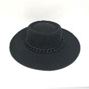 Chapeau Noir avec Chaine