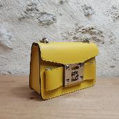 Sac à main cuir véritable - Laeticia - Jaune