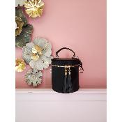 Sac Rond en Cuir Secchiello - Noir 