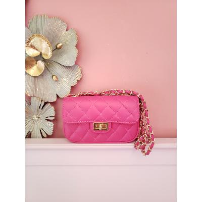 Sac en cuir Artémis-I- fuschia