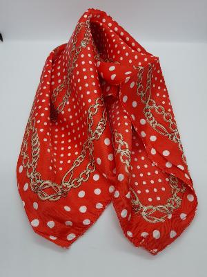 Foulard- Rouge à Pois et Chaine