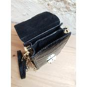 Sac pochette en cuir - Mona - Noir