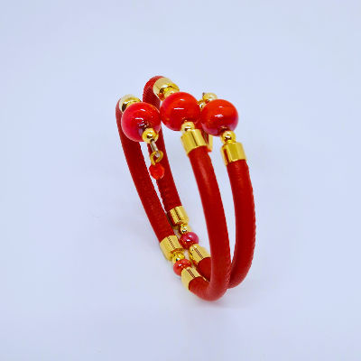 Bracelet  - CLÉOPATRE- Rouge 