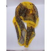 Foulard soie et viscose bord jaune