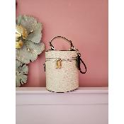 Sac Rond en Cuir Secchiello-II - beige 