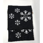 Écharpe en Pashmina Noire avec motifs flocons 