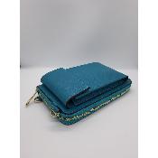 Sac pochette turquoise 