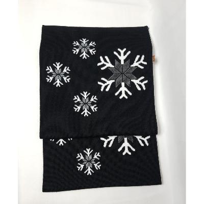 Écharpe en Pashmina Noire avec motifs flocons 