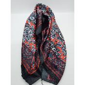 Foulard Fleuri Noir et Rouge