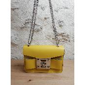 Sac à main cuir véritable - Laeticia - Jaune