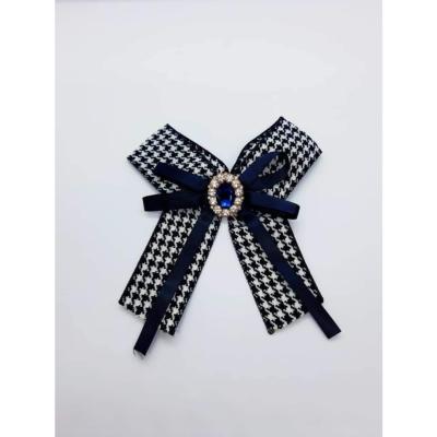 Broche Noire Pied de Poule Artisanale