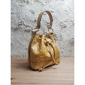 Sac à main cuir véritable - Uzume - Jaune