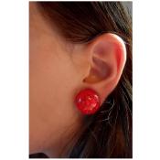 Boucles d'oreilles - Gaïa- rouge