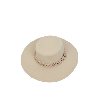 Chapeau Beige avec Chaine