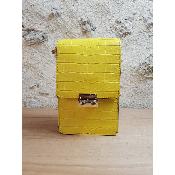 Sac pochette en cuir - Mona - Jaune