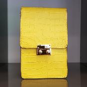 Sac pochette en cuir - Mona - Jaune