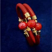 Bracelet  - CLÉOPATRE- Rouge 