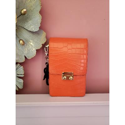 Sac pochette en cuir - Mona - Orange