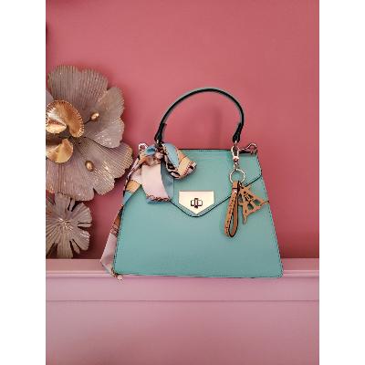 Sac en cuir Vénus - Bleu turquoise