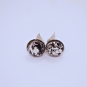 Boucles d'oreilles - Gaïa- Noir - Argent 