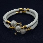 Bracelet - CLÉOPATRE- blanc - Perles blanches 