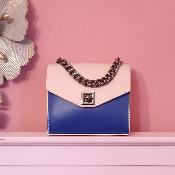 Tiara - sac à main en cuir - Rose & Bleu 