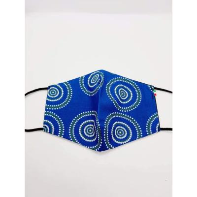 Masque en tissu bleu motifs cercle 