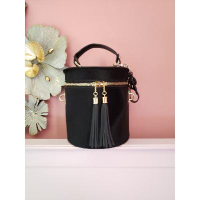 Sac Rond en Cuir Secchiello - Noir 