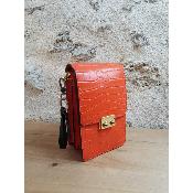 Sac pochette en cuir - Mona - Orange