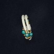 Bracelet - CLÉOPATRE- blanc - perles-Turquoises 