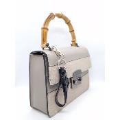 Sac en cuir et poulain - Diane - Gris 