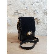 Sac pochette en cuir - Mona - Noir