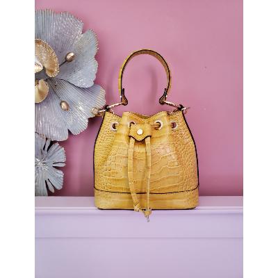 Sac à main cuir véritable - Uzume - Jaune