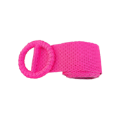 Ceinture large en cuir rose fluo