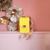 Sac pochette en cuir - Mona - Jaune