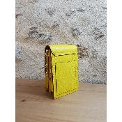 Sac pochette en cuir - Mona - Jaune