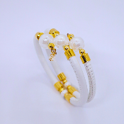 Bracelet - CLÉOPATRE- blanc - Perles blanches 