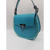 Sac à Main en Cuir Luna Turquoise