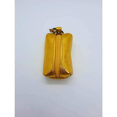 Porte-monnaie en cuir or lamé 