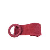 Ceinture large en cuir velours rouge