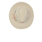 Chapeau Beige avec Bandeau Fleuri