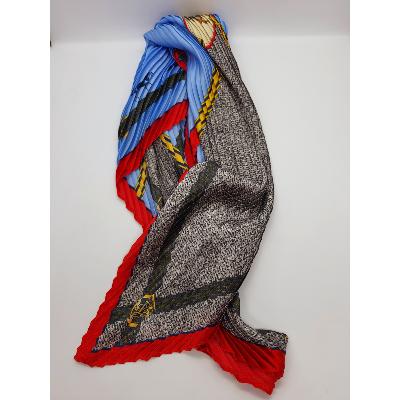 Foulard soie et viscose bord rouge 